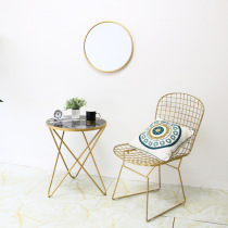 Iron simple restaurant chair modern Nordic Net red chair home balcony lounge chair makeup nail stool