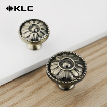 KLC European round antique kitchen furniture cabinet door handle drawer button single hole handle