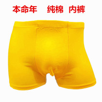 Golden yellow cotton underwear mens birth year leap month wedding festive cattle tiger autumn and winter flat angle plus comfort