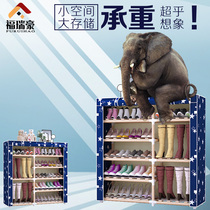 Shoe rack multi-layer dustproof storage artifact solid wood Oxford cloth super large capacity entrance outdoor corridor space-saving shoe cabinet