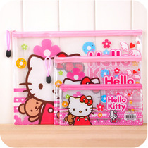 Cute card love Korea A4 file bag file bag file bag zipper bag pen bag female creative stationery storage bag