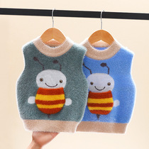 Childrens wool vest 2021 new girls boy baby knitted vest foreign air Korean child vest