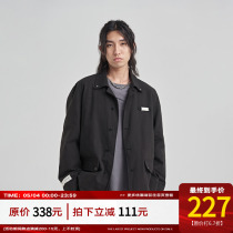 PCLP Metal card sleeves Hair Side Jacket National Tide Card Spring Autumn Season American Loose Jacket Man