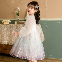 South Korea Girl Princess Dress Summer Dress 2021 New Ocean Gas Summer Girl Child Fluffy Mesh Dress Dress Dress Dress