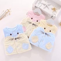 Baby vest autumn and winter padded cotton female newborn toddler waistcoat Autumn sleeveless top Baby boy vest autumn horse clip