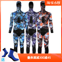 Free diving suit warm and cold winter big code 3mm split deep even wet thickened equipped rubber jellyfish