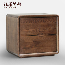 Wood wax oil25-30-35-40-45-50cm pure solid wood new Chinese style mini walnut color simple small bedside table