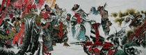 Big two freehand characters (13) Chinese painting Three Kingdoms celebration painting painting hand-painted no horizontal horizontal