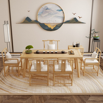 High-end customized new Chinese tea table and chairs combined solid wood tea table minimalist living-room bubble tea table domestic tea table Kung Fu bubble