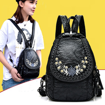 Double Shoulder Bag Woman Backpack 2021 New Korean Version 100 Lap Chest Bag Backpack Double Shoulder Small Dual-use Womens Bag Soft Leather Mini