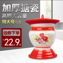 Thickened enamel spittoon non-slip old-fashioned adult tall stainless steel childrens toilet home wedding small spittoon