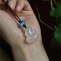 Natural Chalcedony wishful pendant Womens all good luck auspicious necklace pendant