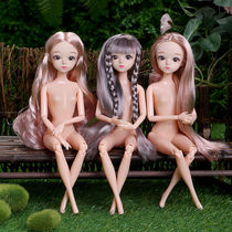 30cm Real eye kasina Wedding Doll Doll Princess body naked baby multi joint cake decoration baking toy