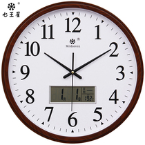 living room calendar large wall clock circular creative clock wall clock silent electronic quartz clock home