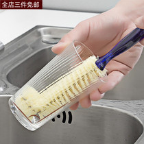 Japanese elbow long handle cup brush hard-haired nylon bottle brush wash cup cleaning brush kettle brush brush without dead ends