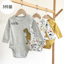 Baby childrens clothing mens and womens baby conjoined clothes four seasons infant cotton triangle bag hip long sleeve climbing suit