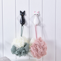 Cute wall sticker cat adhesive hook key Wall hanging door hook strong magic stick no nail non-perforated kitchen hook