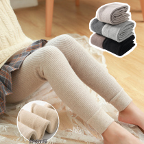 Girls leggings winter plus velvet thickened childrens one-piece baby long pants Joker wearing foreign baby pants