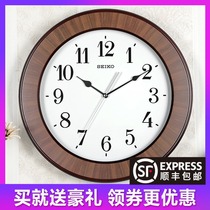 Japanese Seiko clock 16 inch piano paint European atmosphere living room bedroom wooden pattern wall clock QXA708