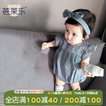 Male Baby Conjoined Clothing Womens Baby Sleepwear Ice Silk Thin Summer Clothing Nets Red Infant Summer Newborns Suit