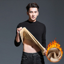 2020 Autumn Winter Male Style Plus Suede Knitwear Mens Pure Color Sweater Teen Blouse Warm And Undershirt Mens Clothing