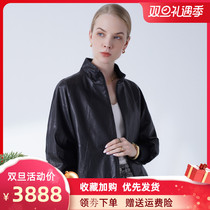 2020 autumn and winter new European trend fashion bat sleeve haining sheepskin leather leather jacket womens short small jacket