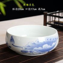 Tea wash large ceramic cover household large washing pot utensils Coarse pottery tea set accessories Small pen wash teacup