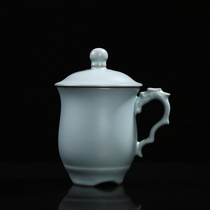Ru Kiln Office Cup Personal Tea Cup Ceramic Tea Set Three Sets Meeting Tea Cup With Lid Open Sheet Master Single Cup