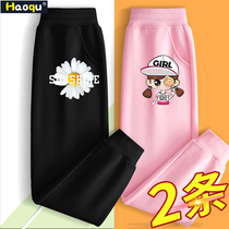 Girls  trousers Spring and Autumn wear sports pants pure cotton Western style childrens clothing large and small children primary school students casual thin pants