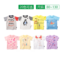 New male and female baby Summer cotton T-shirt children short sleeved shirt baby half sleeve top combed cotton thin thousand Fun Home