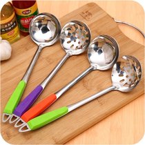 Color handle Stainless Steel Soup Spoon Kitchen soup Soup Stirring Spoon HANGING LEAK SPOON HOT POT SPOON SPECIAL PRICE