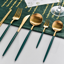 Nordic simple creative 304 stainless steel knife and fork spoon steak knife Western tableware set dessert spoon dessert fork