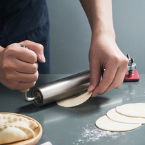 Rolling pin stick size dumpling skin artifact 304 stainless steel non-stick household special baking automatic roller