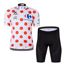 Ring Method Spots White Collar Jersey Summer Outdoor Riding Clothing Male Suit Short Blouse Riding Pants Braces Bike Pants