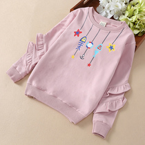 Girl T-shirt long sleeve 2021 Autumn New Korean version of the big boy foreign style coat cotton little girl sweater tide dress