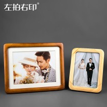 Wedding photo table photo production 7 inch 8 inch Korean wood grain photo frame Family photo enlargement with printing photo frame customization