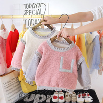 6-12 months female baby winter clothes 781 female baby Foreign 1-2 years old and a half 3 plus velvet sweater