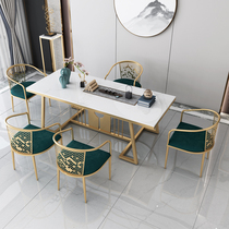 New Chinese tea table and chair combination Light luxury modern minimalist office tea making Kung fu Zen tea table Marble coffee table