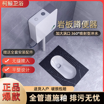 Household rock plate squat toilet flush suitcase suite toilet ceramic squat toilet squat pit potty toilet smelly urinal