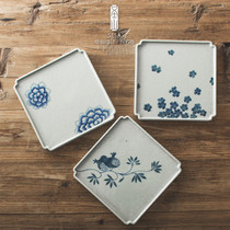 Shengshan hand-painted blue and white pot tea tray tea table Tea Table Table Plate Jingdezhen pot cushion pot tea ceremony zero match