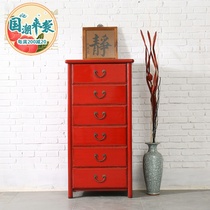 Retro bucket cabinet new Chinese side cabinet Chinese cabinet solid wood locker antique furniture old multi-drawer cabinet living room cabinet