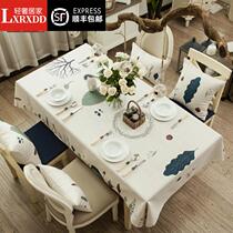 LXRXDD Civic and Artistic Sen Little Qing Table Cloth Table Cloth Tea Table Mat Cotton Mass Creative Nordic