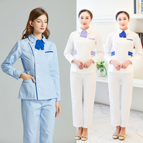 Nurse clothes split long sleeve suit womens short Medical Care Clinic Pharmacy hospital tattoo artist beautician work clothes