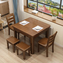 Minimalist modern full solid wood dining table and chairs Combined dining room Home One-metre small family-shaped square Mini eating table