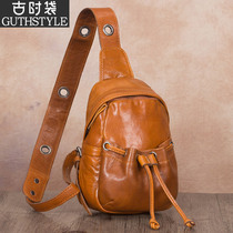 Lady Retro Bag Handmade Leather Bag Single Shoulder Diagonal Satchel Bag Woman Genuine Leather Soft Leather Head Layer Cow Leather 2021 New