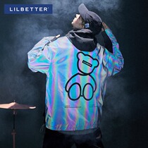 Lilbetter bear jacket Colorful reflective jacket Dad profile stormtrooper Autumn and winter mens casual top