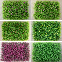 Lawn fake turf green walls decorated with simulated flower wall background window decoration plastic fake flower wall hanging decoration