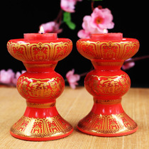 Buddhist Supplies Buddha for light red wax candle holder with long Ming lamp crisp oil lamp holder High foot lotus lamp Inviting Chaewatai
