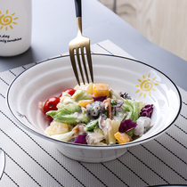 Thai nostalgia creative horn bowl eating noodles bubble bowl salad large size household commercial hat bowl large soup bowl ceramic 242