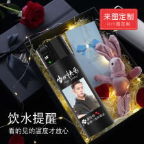 Thermos cup female student simple cute net red smart water cup creative personality trend couple custom printed photos